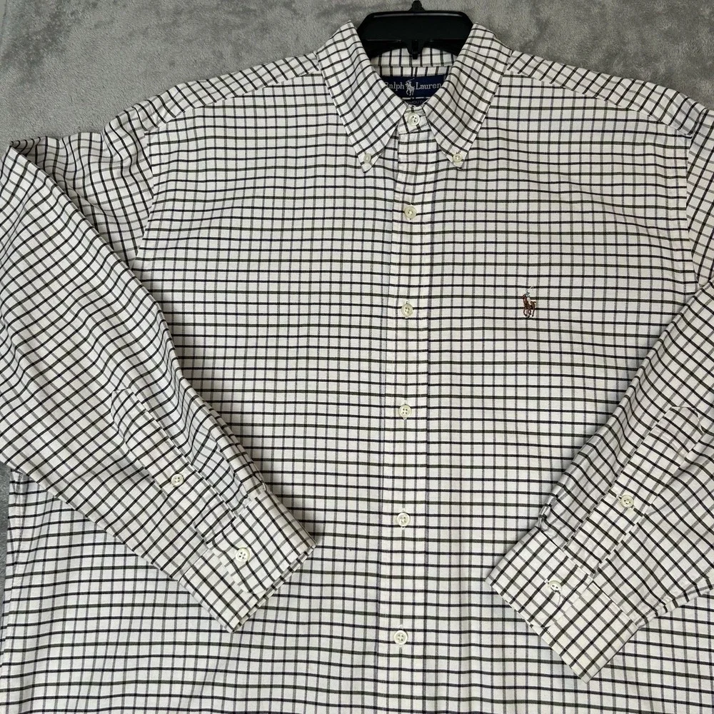 Polo Ralph Lauren‎ Yarmouth Long Sleeve Button Shirt Plaid Sz 16-33 Large *NICE*